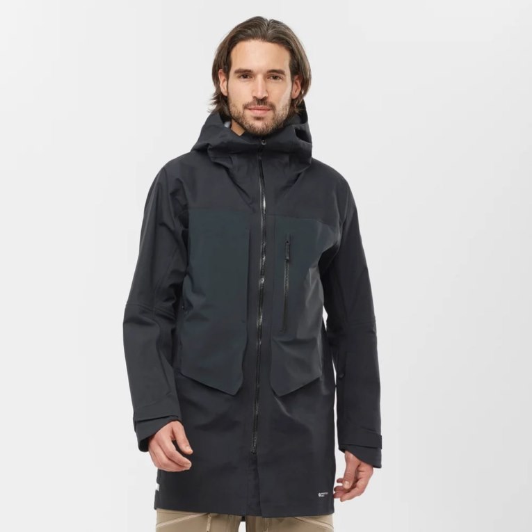 Salomon Stance 3L Long Shell Men\'s Ski Jackets Black | CA 61O4